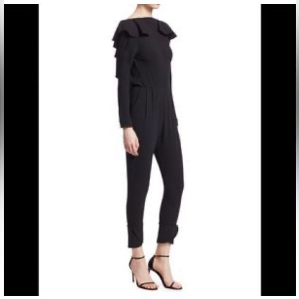 Johanna Ortiz Elegant Black Ruffle Jumpsuit, US6